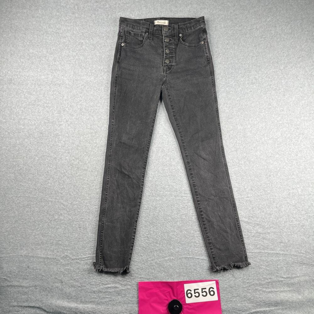 Madewell Denim Jeans High Rise Skinny Button Fly Womens Size 27 Black